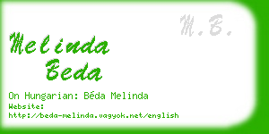 melinda beda business card